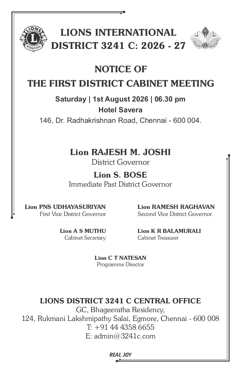 Notice - First Cabinet Meeting